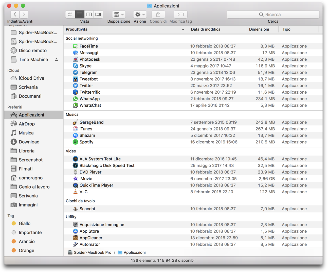 Organizzare la cartella Applicazioni del Mac per categorie : SPIDER-MAC