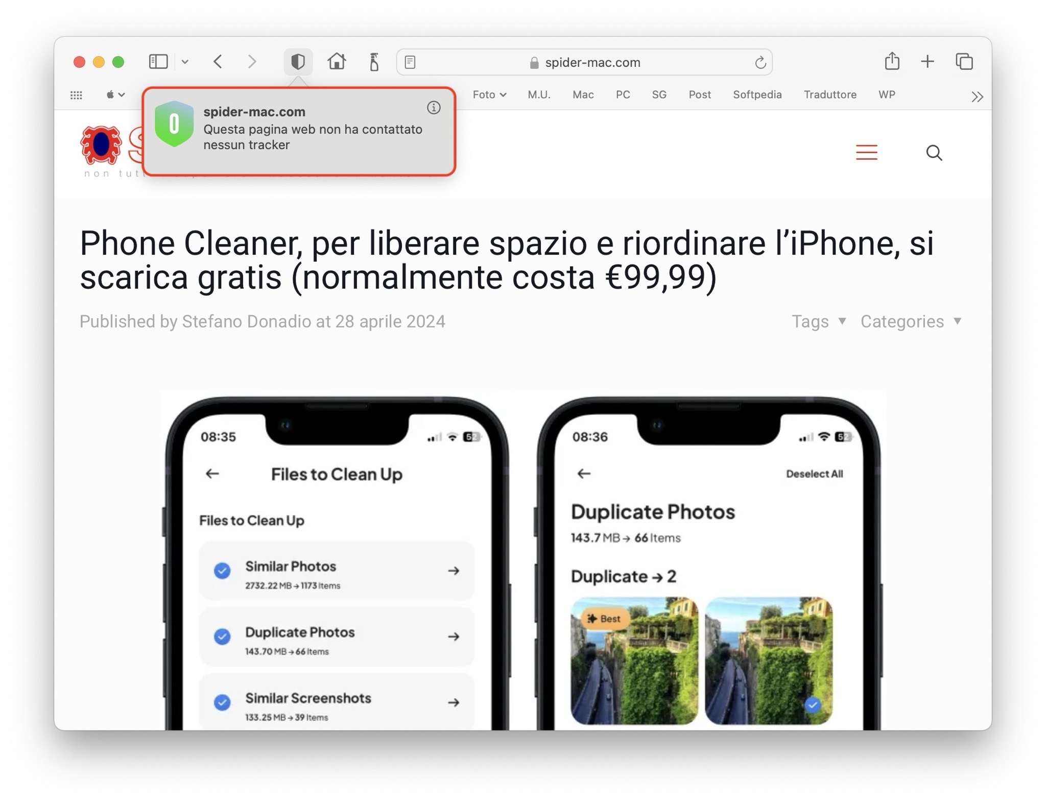 Zero tracciamenti.
